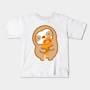 Cute Corn Dog Sloth Kids T-Shirt